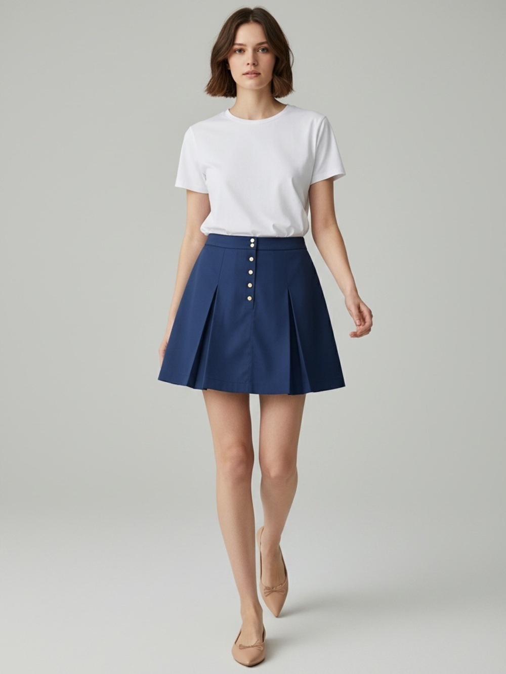Tommy Hilfiger Navy Blue Pleated A-Line Mini Skirt Tennis Prep Kilt Size 10